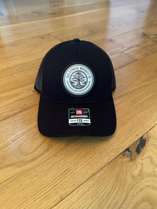 Black Leather Trucker